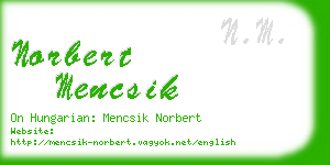 norbert mencsik business card